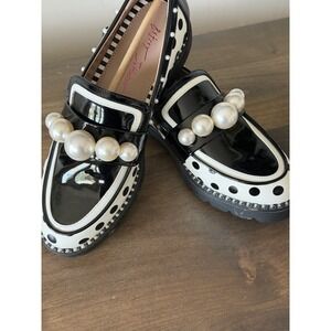 Betsey Johnson Harloe Womens Loafers & Slip-Ons Black White Sz 7M